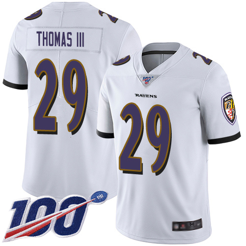 Baltimore Ravens Limited White Men Earl Thomas III Road Jersey NFL Football #29 100th Season Vapor Untouchable->women nfl jersey->Women Jersey